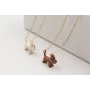 Solitario cadena eslabón pequeño dorado con perro