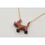 Solitario cadena eslabón pequeño dorado con perro