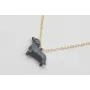Solitario cadena eslabón pequeño dorado con perro