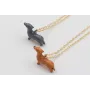 Solitario cadena eslabón pequeño dorado con perro