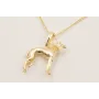 Solitario cadena eslabón pequeño dorado con perro