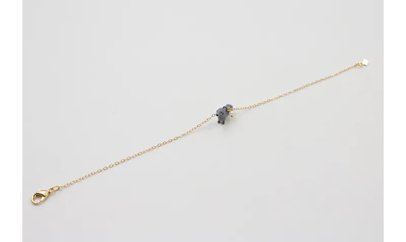 Pulsera cadena eslabón pequeño dorado con perro SA