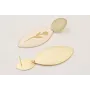 Pendientes perno ovalo dorado mate con colgante ov