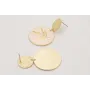 Pendientes perno disco dorado mate con colgante di