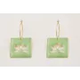Pendientes aros medianos dorados mate con colgante