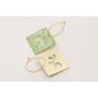 Pendientes aros medianos dorados mate con colgante