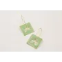 Pendientes aros medianos dorados mate con colgante