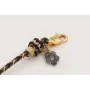 Pulsera driza negra,dorada,gris con nudo falso mac