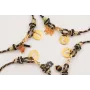 Pulsera driza negra,dorada,gris con nudo falso mac