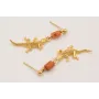 Pendientes  ORO-18K-3MICRAS perno bolita colgante 