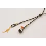 Collar driza negra,dorada,gris con nudo falso macr