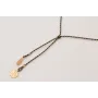 Collar driza negra,dorada,gris con nudo falso macr