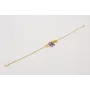 Pulsera cadena con concha dorada,hoja esmaltada az
