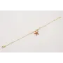 Pulsera cadena microbola con rectangulos beige,est