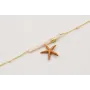 Pulsera cadena microbola con rectangulos beige,est