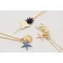Collar cadena con concha dorada y estrella de mar 