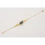 Pulsera malla rombo con esmalte beige,ballena azul
