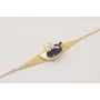 Pulsera malla rombo con esmalte beige,ballena azul