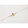 Pulsera malla rombo con manta raya beige,estrella