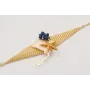 Pulsera malla rombo con manta raya beige,estrella