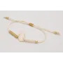Pulsera nudo serpiente beige,nudo de macrame dorad