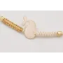 Pulsera nudo serpiente beige,nudo de macrame dorad