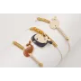 Pulsera macrame beige,nudo macrame dorado,ballena