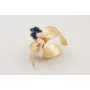 Anillo de arandela con manta raya beige,pez dorado