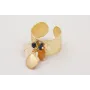 Anillo de arandela con ballena pequeña beige,mejil
