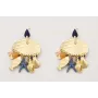 Pendientes gota esmaltada azul oscuro,arandela miy