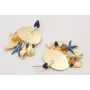 Pendientes gota esmaltada azul oscuro,arandela miy