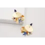 Pendientes gota esmaltada azul oscuro,arandela miy