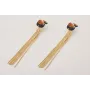 Pendientes perno fleco con ballena grande azul osc