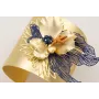 Brazalete rigido flor de loto,pez tropical azul os