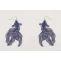 Pendientes gancho hippie con pez tropical azul osc