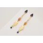 Pendientes perno gota esmaltada azul oscuro,semipr