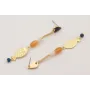 Pendientes perno gota esmaltada azul oscuro,semipr