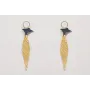 Pendientes malla rombo y manta raya azul oscuro co