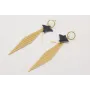 Pendientes malla rombo y manta raya azul oscuro co