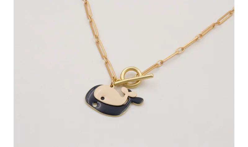 Collar cadena eslabones con cierre de T pequeño,ba