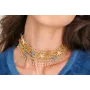 Collar cadena de bolas triple y cadena de pivotes 