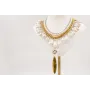 Collar ACERO cadena plateada,tira de perlas,cadena