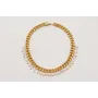 Collar ACERO cadena dorada eslabones plana,tupis d
