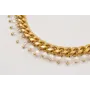 Collar ACERO cadena dorada eslabones plana,tupis d