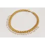 Collar ACERO cadena dorada eslabones plana,tupis d