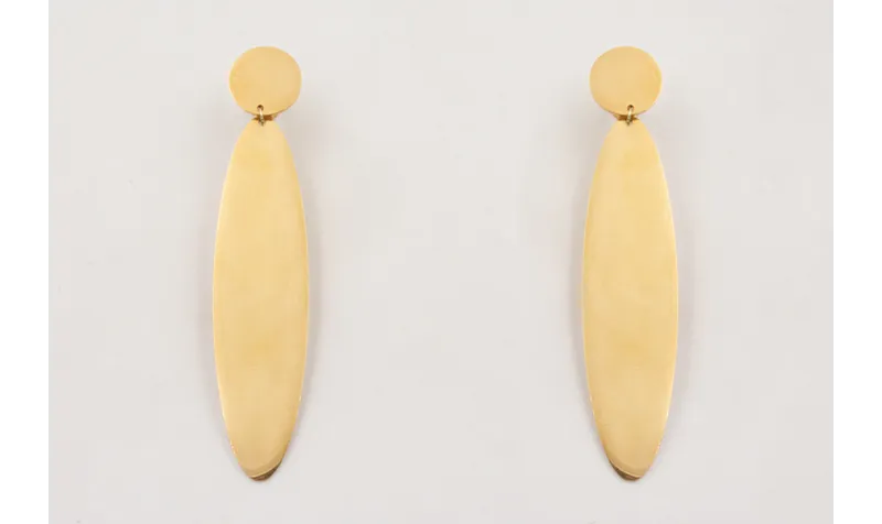 Pendientes ACERO perno redondo y ovalo dorado