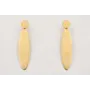 Pendientes ACERO perno redondo y ovalo dorado