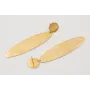 Pendientes ACERO perno redondo y ovalo dorado