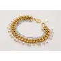 Pulsera doble de ACERO, cadena dorada eslabones pl