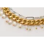 Pulsera doble de ACERO, cadena dorada eslabones pl